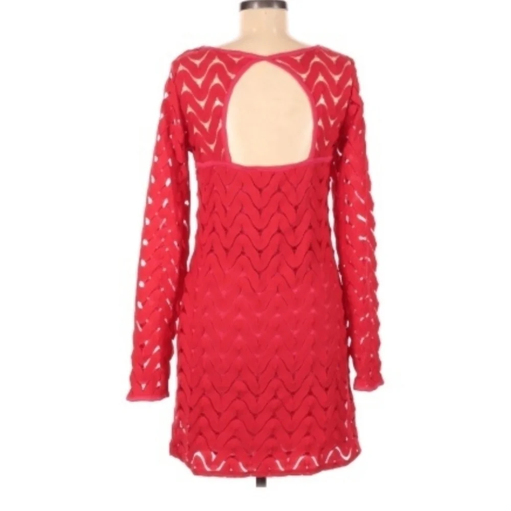 Free People Wild Thing red crochet wavy dress m